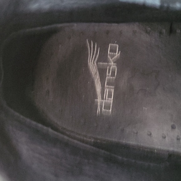 EUC Dansko Lace Up Suede Wedge Ankle Boots - size 38 - metallic blue/grey - Picture 8 of 8